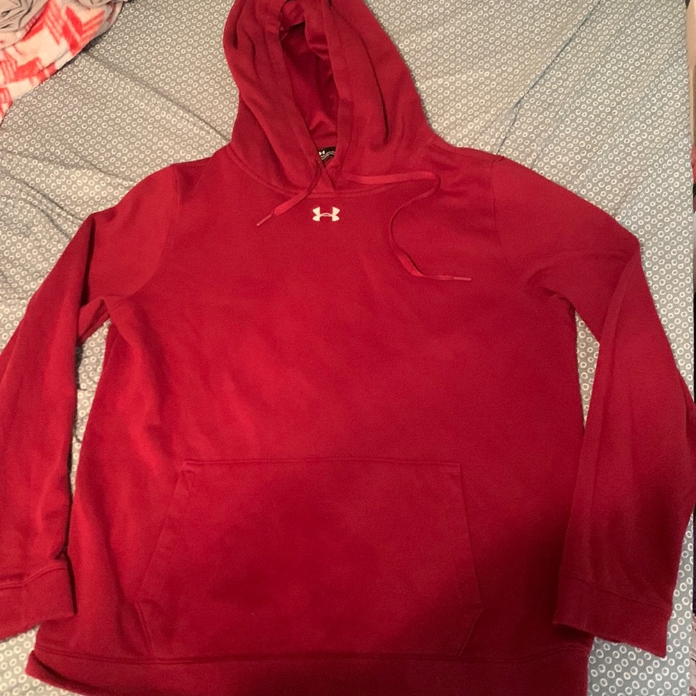 Red under armor color gear hoodie